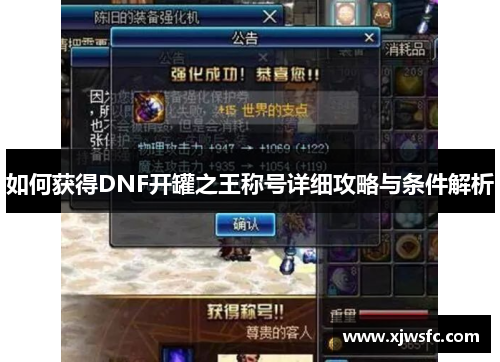 如何获得DNF开罐之王称号详细攻略与条件解析